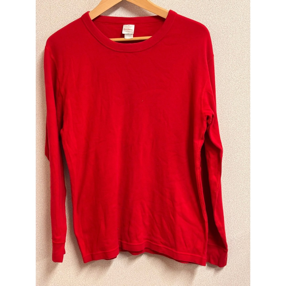HannaJams Hanna Andersson PJ Top Tee Adult Size M Ribbon Red Organic Cotton Rib